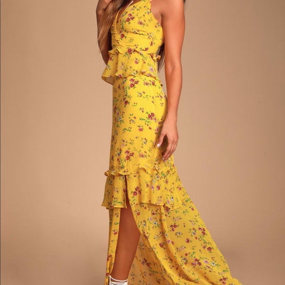 Floral Print Ruffle Maxi Dress - Picture 2 of 5